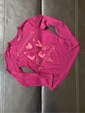 Mudd - Girl’s Burgundy Long-Sleeve Tee with LOVE Arrow Graphic